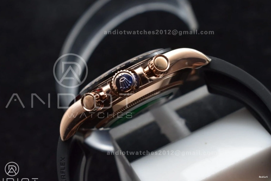 Rubber 116515 Edition Daytona Strap 1:1 RG on Oysterflex BTF Dial Best SA4130 0307